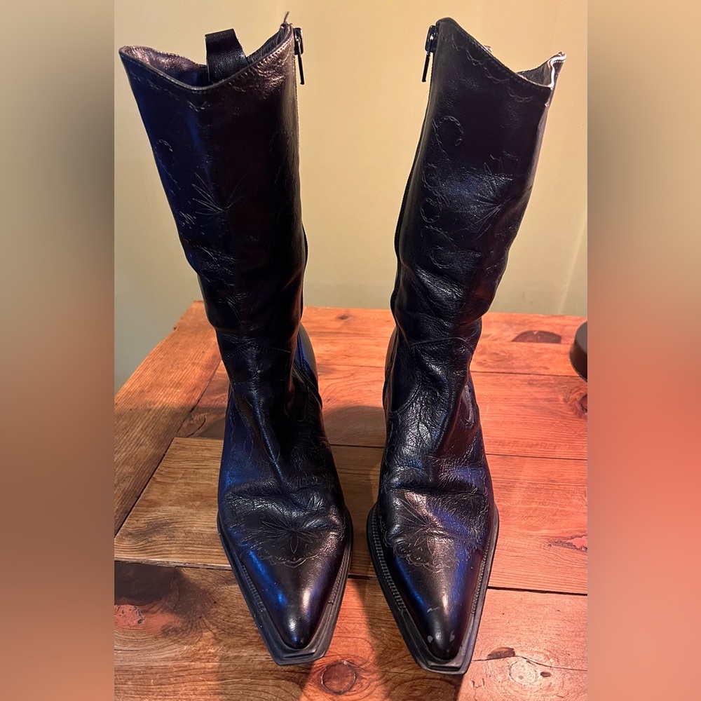 Colin Stuart Vintage Cowboy Boots (Black)